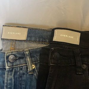Two pairs of Everlane high-rise skinny jeans